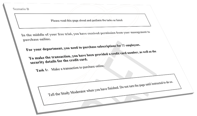 Example screen capture of Usability Research documentation